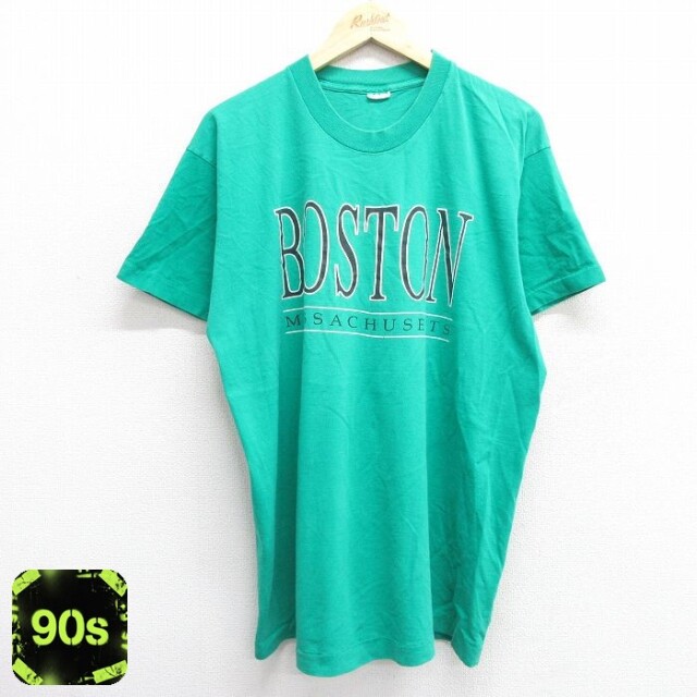 【50%OFF】90s 半袖Tシャツ ボストン グリーン XL | 古着