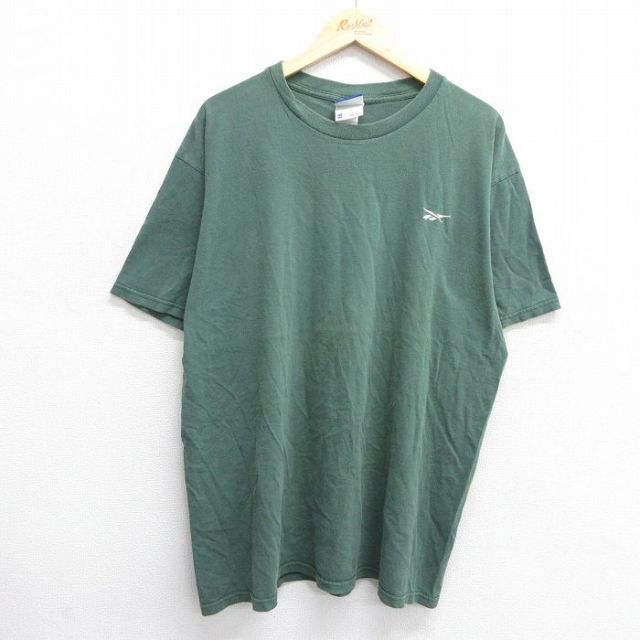 【50%OFF】リーボック 00s 半袖Tシャツ ワンポイントロゴ グリーン XL | 古着