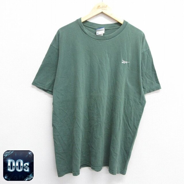 【50%OFF】リーボック 00s 半袖Tシャツ ワンポイントロゴ グリーン XL | 古着