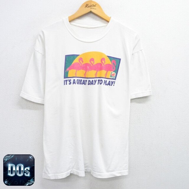 【50%OFF】00s 半袖Tシャツ フラミンゴ ホワイト XL | 古着