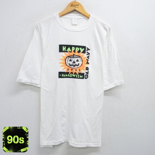 【50%OFF】オールドネイビー 90s 半袖Tシャツ ハロウィン ホワイト XL | 古着