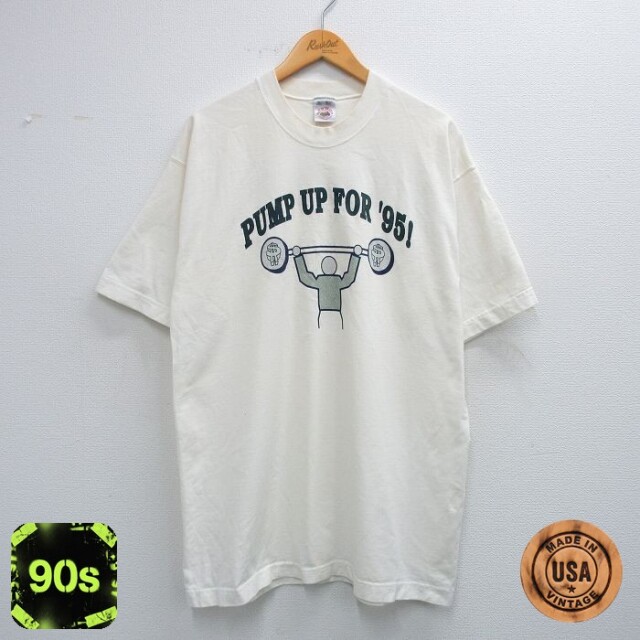 【50%OFF】フルーツオブザルーム 90s 半袖Tシャツ PUMP UP GEOSERVE ホワイト XL | 古着