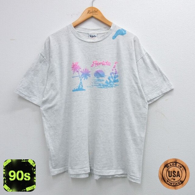 【50%OFF】90s 半袖Tシャツ フロリダ グレー XL | 古着
