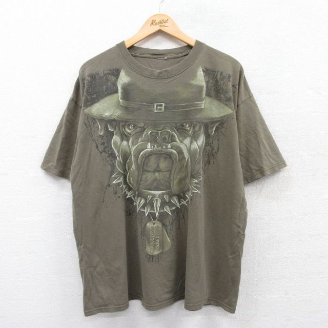 00s 半袖Tシャツ 犬 グリーン XL | 古着