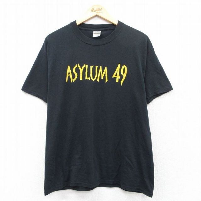 00s 半袖Tシャツ ASYLUM49 ブラック L | 古着