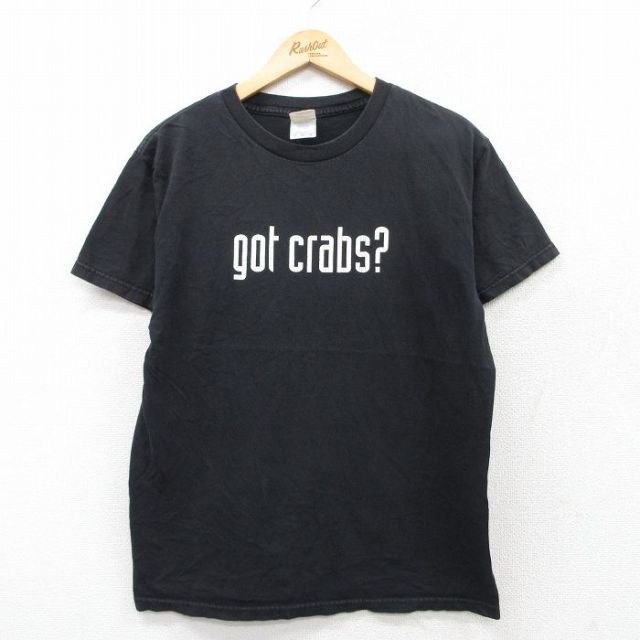L★古着 半袖 ビンテージ Tシャツ メンズ 00年代 00s got crabs コットン クルーネック 黒 ブラック 25jun04 中古