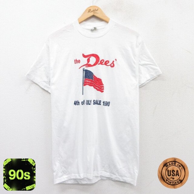 【50%OFF】90s 半袖Tシャツ 星条旗 ホワイト M | 古着
