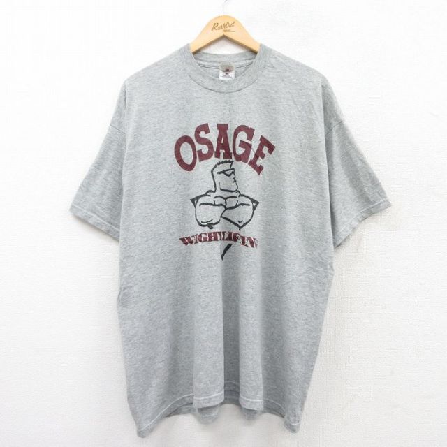フルーツオブザルーム 00s 半袖Tシャツ ウエイトリフティング グレー XL | 古着