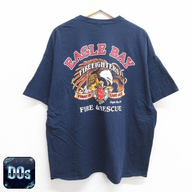 【50%OFF】00s 半袖Tシャツ 消防署 ネイビー XL | 古着