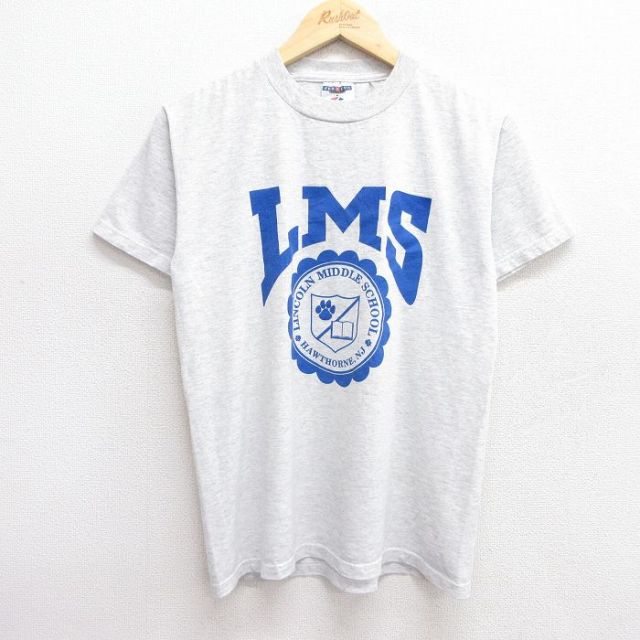 S★古着 ジャージーズ 半袖 ビンテージ Tシャツ メンズ 90年代 90s LMS クルーネック USA製 薄グレー 霜降り 25jun06 中古