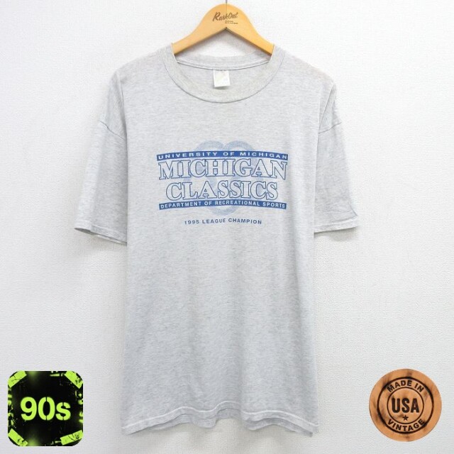 【50%OFF】ジャージーズ 90s 半袖Tシャツ ミシガン グレー霜降り XL | 古着