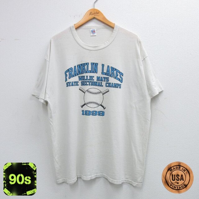 【50%OFF】ラッセル 90s 半袖Tシャツ FRANKLIN LAKES ホワイト XL | 古着