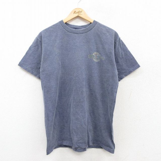 L★古着 エルエルビーン LLBEAN 半袖 ビンテージ Tシャツ メンズ 00年代 00s ウエスタンブーツ コットン クルーネック 紺 ネイビー 25jun13 中古