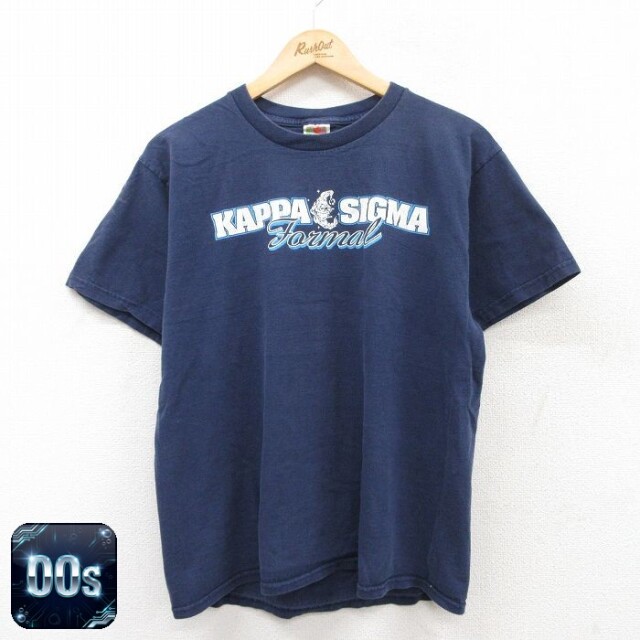 【50%OFF】フルーツオブザルーム 00s 半袖Tシャツ カッパシグマオクラホマカレッジ ネイビー L | 古着