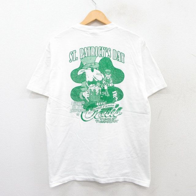XL★古着 半袖 ビンテージ Tシャツ メンズ 00年代 00s ラクダ セントパトリックスデー クローバー コットン クルーネック 白 ホワイト 25jun13 中古