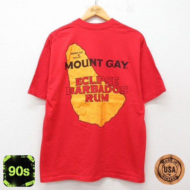 【50%OFF】90s 半袖Tシャツ MOUNT GAY レッド XL | 古着