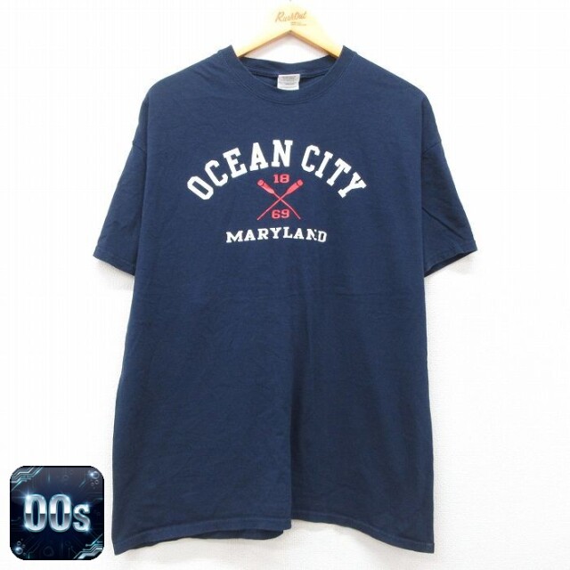 【50%OFF】00s 半袖Tシャツ OCEAN CITY ネイビー XL | 古着