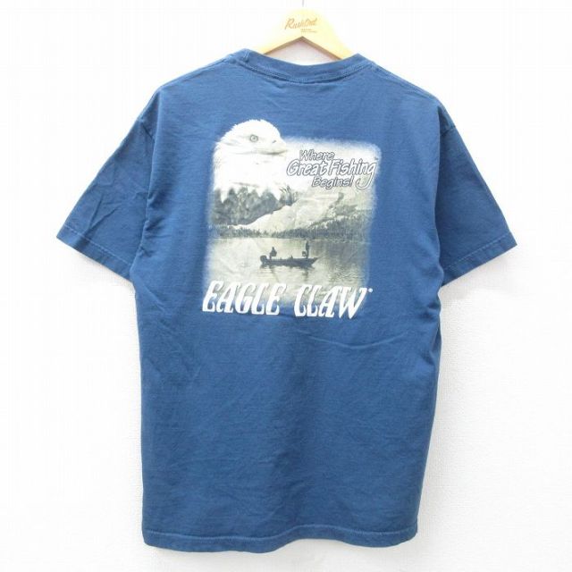 00s 半袖Tシャツ 釣り ネイビー L | 古着
