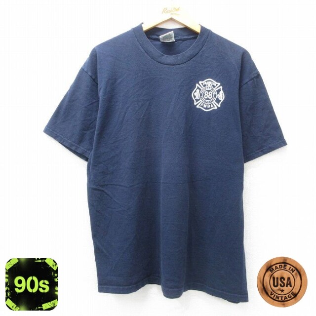 【50%OFF】リー 90s 半袖Tシャツ 消防署 ネイビー XL | 古着