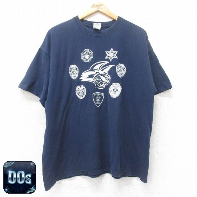 【50%OFF】ニューヨーク 00s 半袖Tシャツ POLICE ネイビー XL | 古着