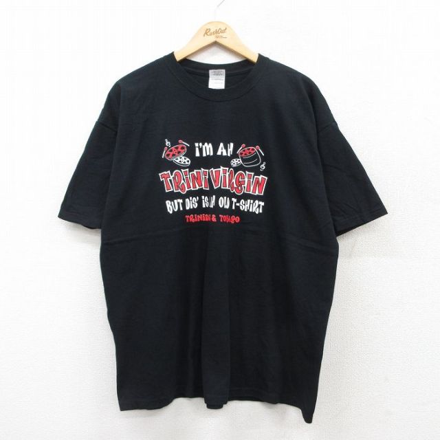 00s 半袖Tシャツ TRINIVIRGINプリント ブラック XL | 古着