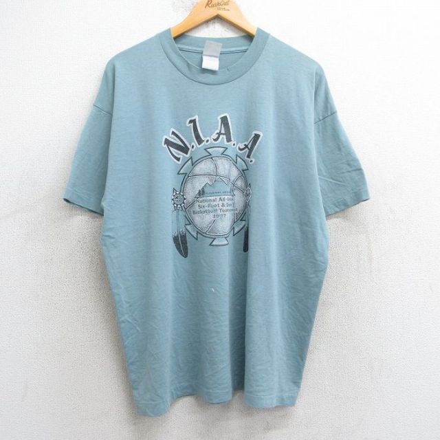 フルーツオブザルーム 90s 半袖Tシャツ NIAA バスケットボール グリーン XL | 古着