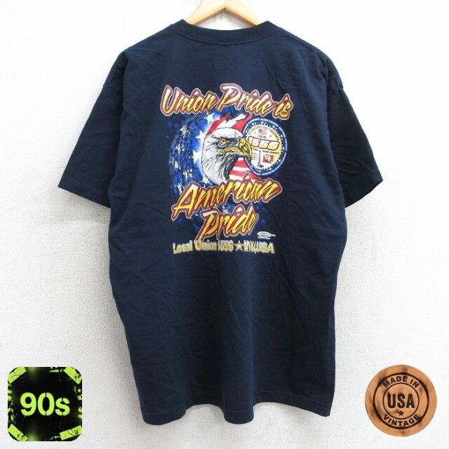 【50%OFF】90s 半袖Tシャツ 鳥 星条旗 ブラック XL | 古着