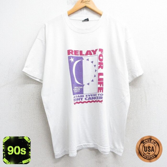 【50%OFF】90s 半袖Tシャツ 月太陽 ホワイト XL | 古着