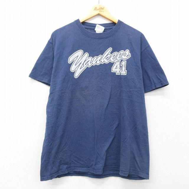 00s 半袖Tシャツ ニューヨークヤンキース ネイビー XL | 古着