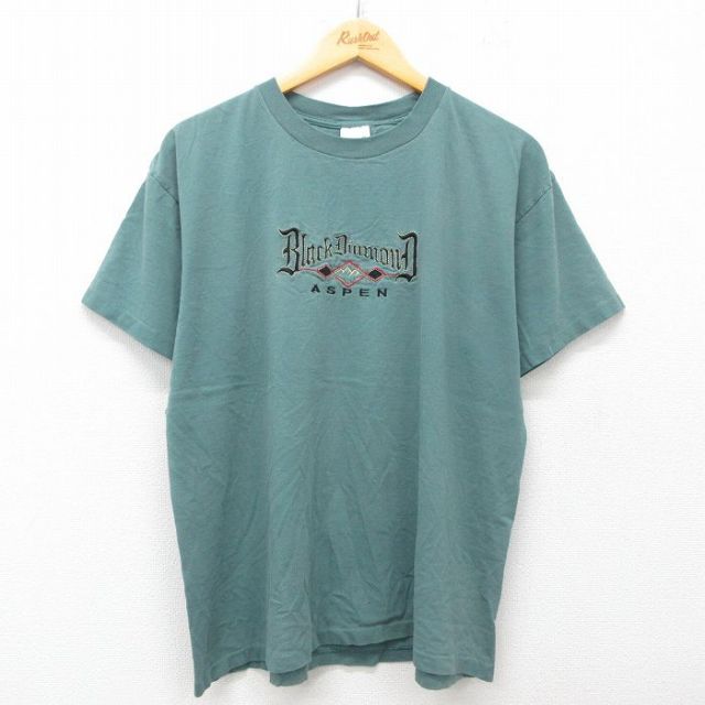 ブラックダイヤモンド 00s 半袖Tシャツ 刺繍 グリーン XL | 古着