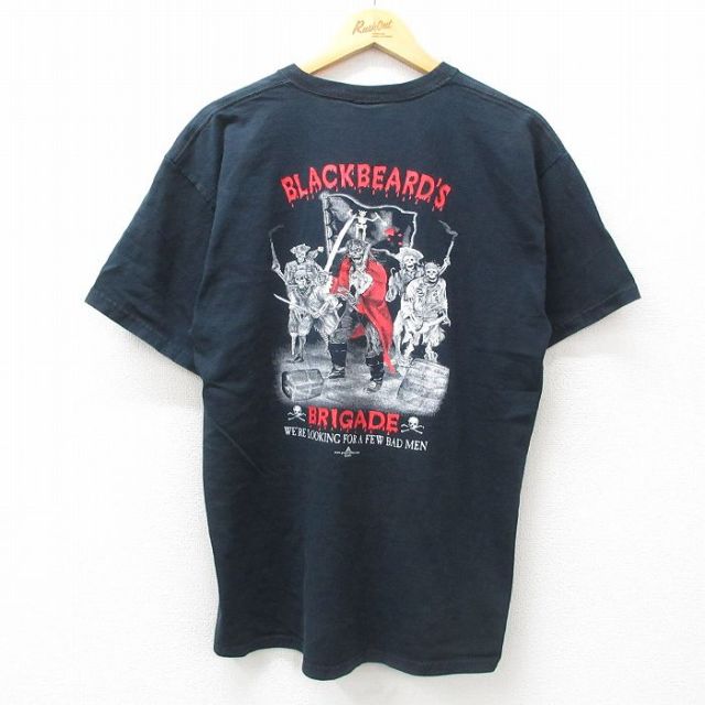 00s 半袖Tシャツ スケルトン海賊 ブラック L | 古着