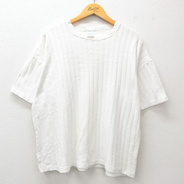 XL★古着 半袖 ビンテージ Tシャツ メンズ 80年代 80s 無地 大きいサイズ コットン クルーネック USA製 白 ホワイト 25jul09 中古