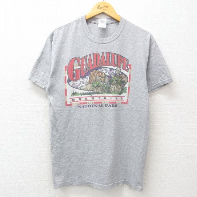 M★古着 半袖 ビンテージ Tシャツ メンズ 00年代 00s グアダルーペ クルーネック グレー 霜降り 25jul09 中古