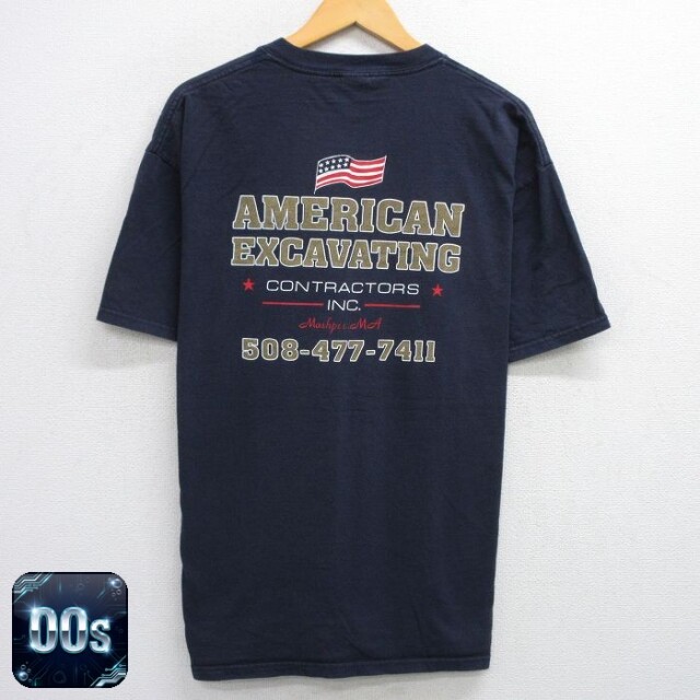 【50%OFF】00s 半袖Tシャツ EXCAVATING ネイビー XL | 古着