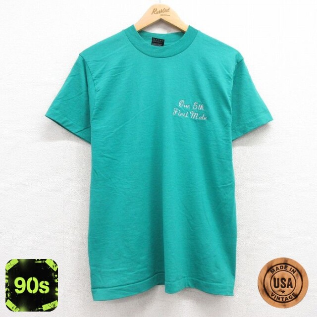 【50%OFF】フルーツオブザルーム 90s 半袖Tシャツ First mate グリーン M | 古着