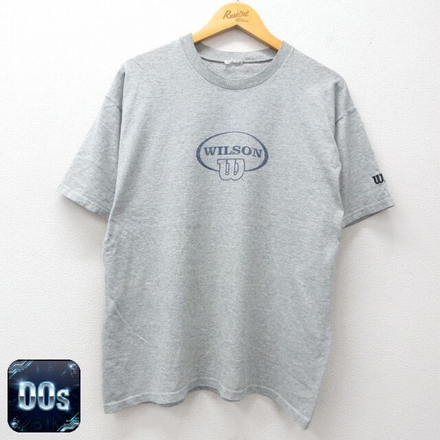 【50%OFF】ウィルソン 00s 半袖Tシャツ ビッグロゴ グレー XL | 古着