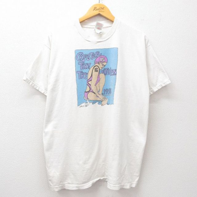 フルーツオブザルーム 90s 半袖Tシャツ トライアスロン ホワイト XL | 古着