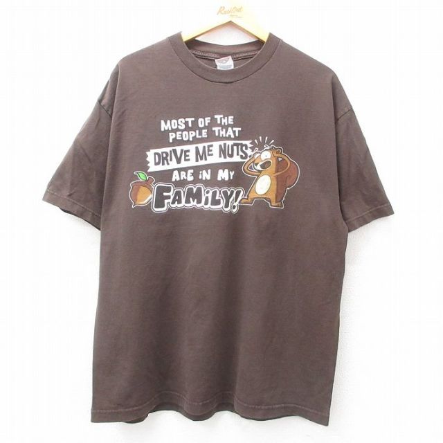 00s 半袖Tシャツ リス ブラウン XL | 古着