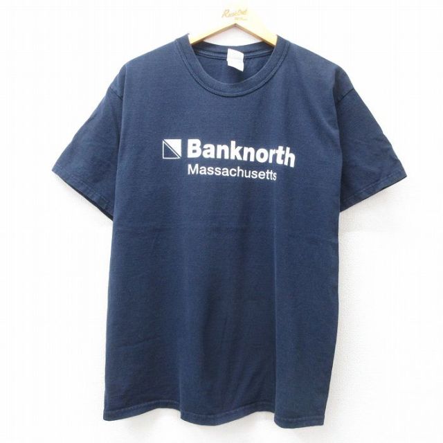00s 半袖Tシャツ Banknorth ネイビー L | 古着