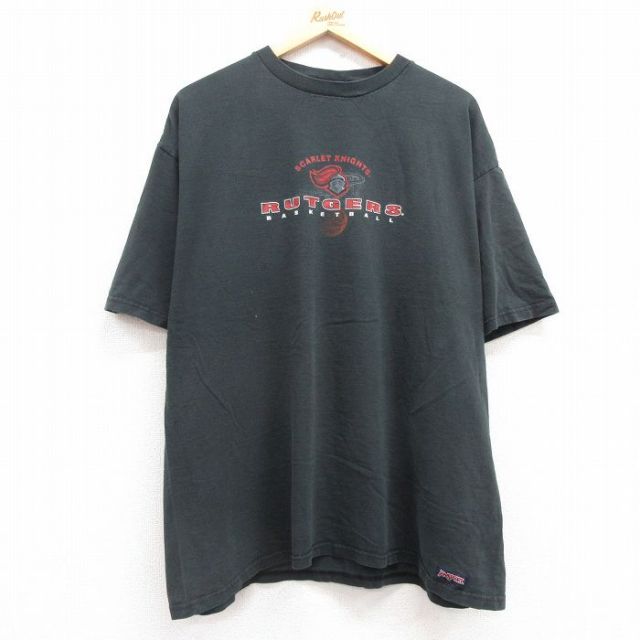 【50%OFF】ジャンスポーツ 00s 半袖Tシャツ ラトガーススカーレットナイツ ブラック XL | 古着