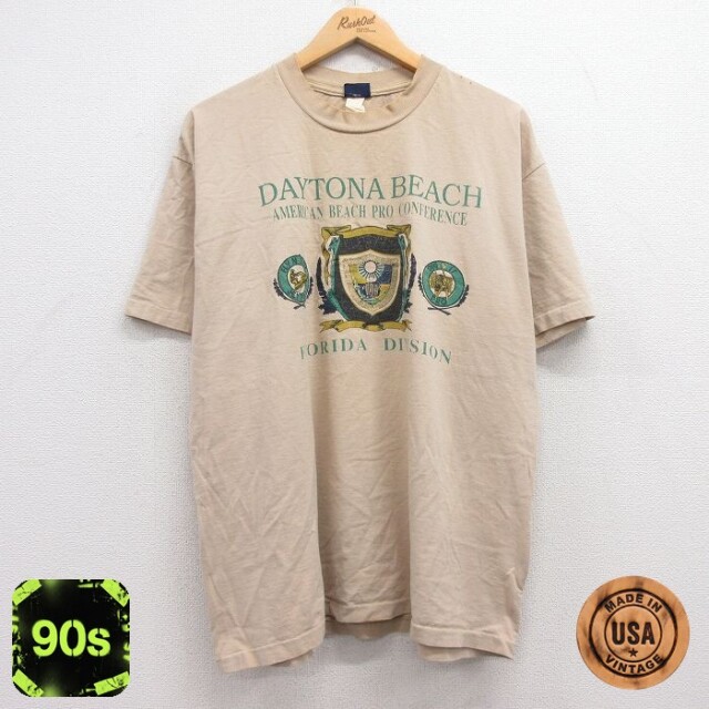 【50%OFF】デイトナビーチ 90s 半袖Tシャツ ベージュ XL | 古着