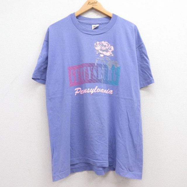 90s 半袖Tシャツ バラ ペンシルベニア パープル XL | 古着