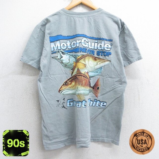 【50%OFF】90s 半袖Tシャツ MotorGuide グリーン L | 古着
