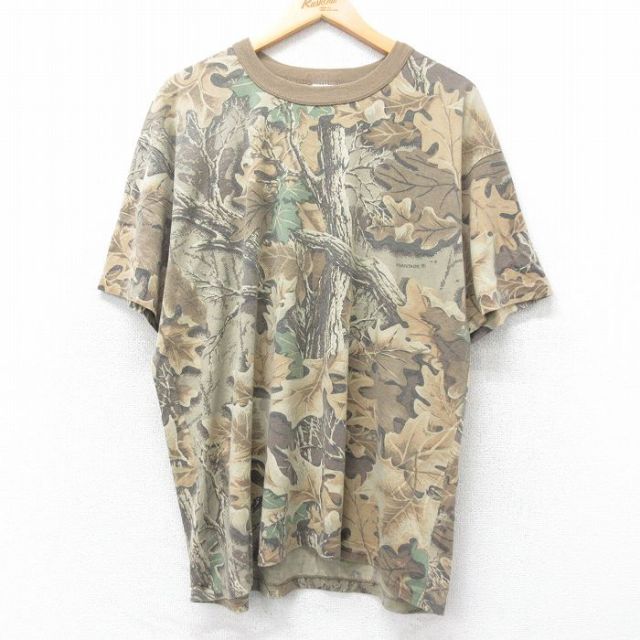 90s 半袖Tシャツ 迷彩 ブラウン XL | 古着