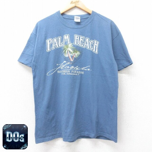【50%OFF】00s 半袖Tシャツ PALM BEACH ヤシの木 ネイビー L | 古着