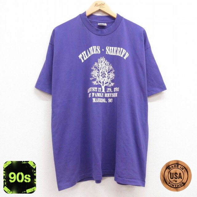 【50%OFF】ヘインズ 90s 半袖Tシャツ パープル XL | 古着