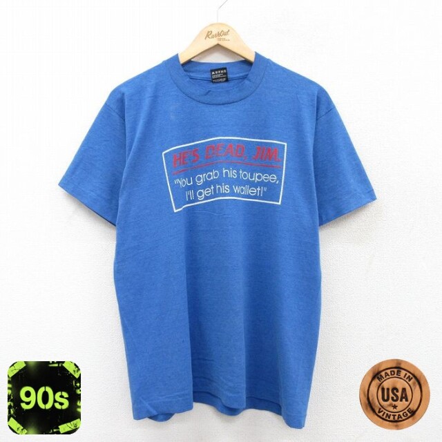 【50%OFF】フルーツオブザルーム 90s 半袖Tシャツ DEAD JIM ブルー L | 古着