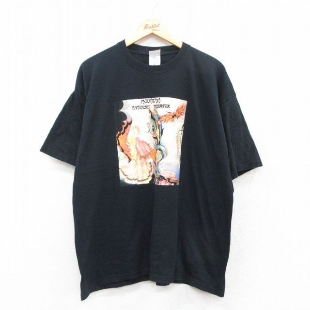 XL★古着 半袖 ビンテージ ロック バンド Tシャツ メンズ 00年代 00s マウンテン 大きいサイズ コットン クルーネック 黒 ブラック 【spe】 25jul11 中古