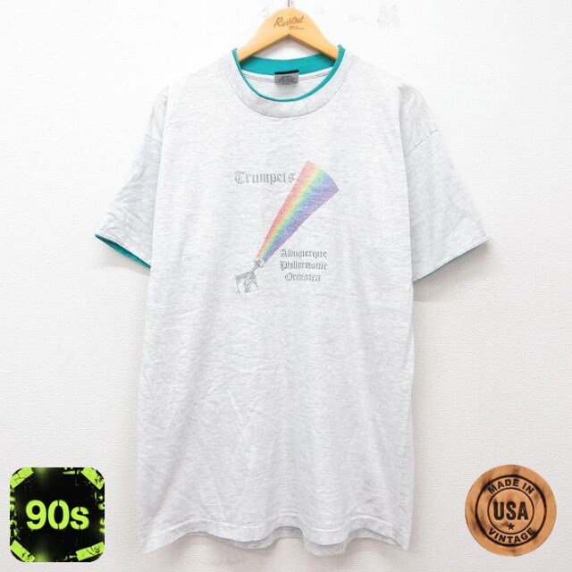 【50%OFF】90s 半袖Tシャツ フィルハーモニーオーケストラ グレー XL | 古着