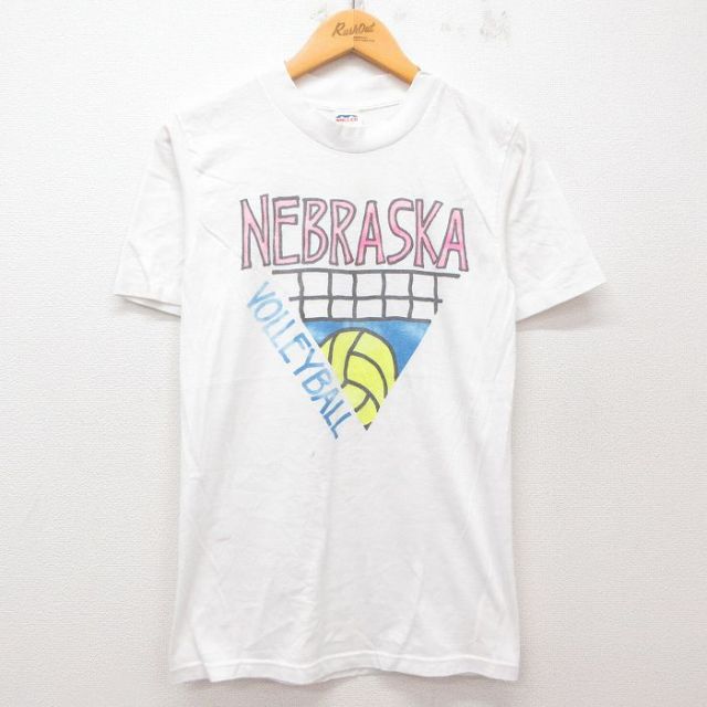 【50%OFF】90s 半袖Tシャツ ネブラスカ バレーボール ホワイト S | 古着